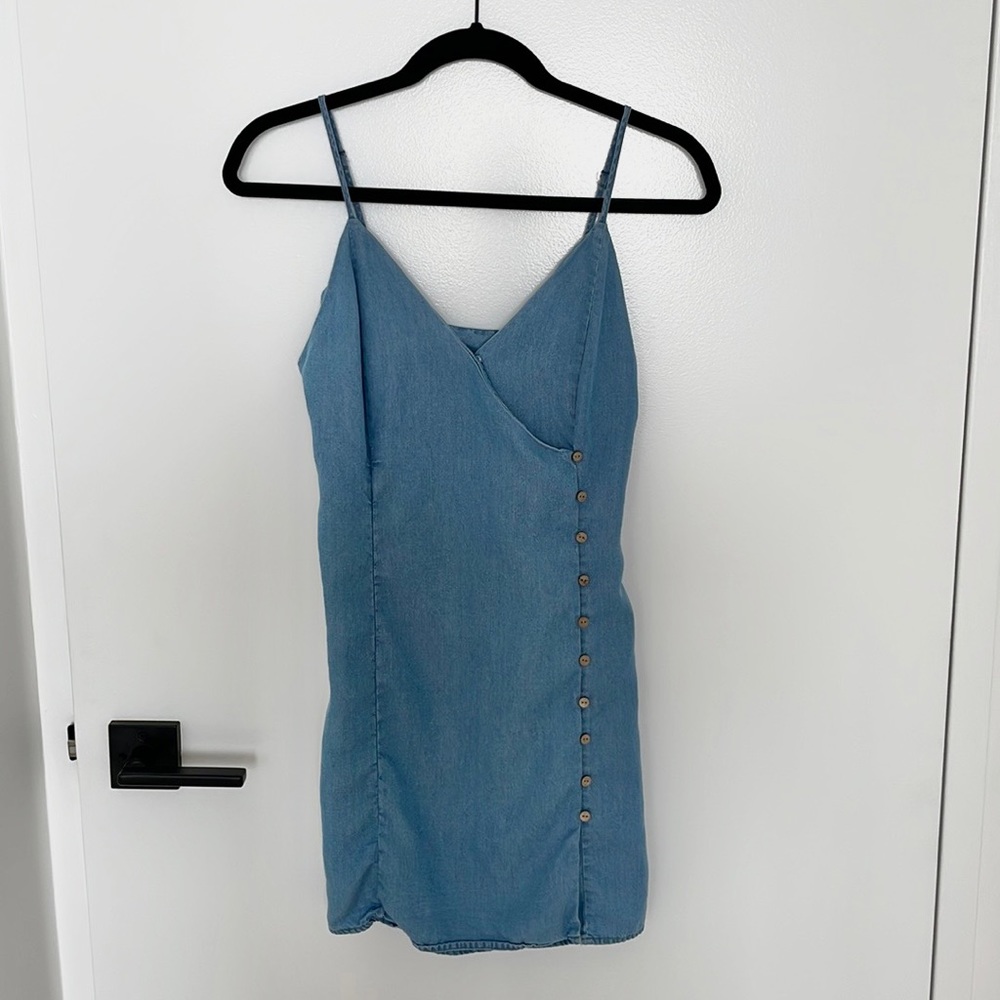 Blue dress with button detail